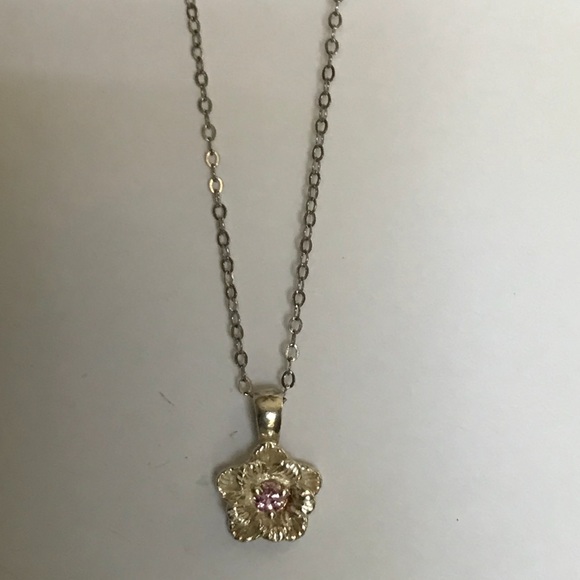 Sophia Fiori Pink Sapphire Kelani Flower Necklace - Picture 7 of 8